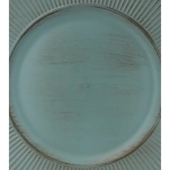 Sousplat 33cm Canelado Em Plastico Azul